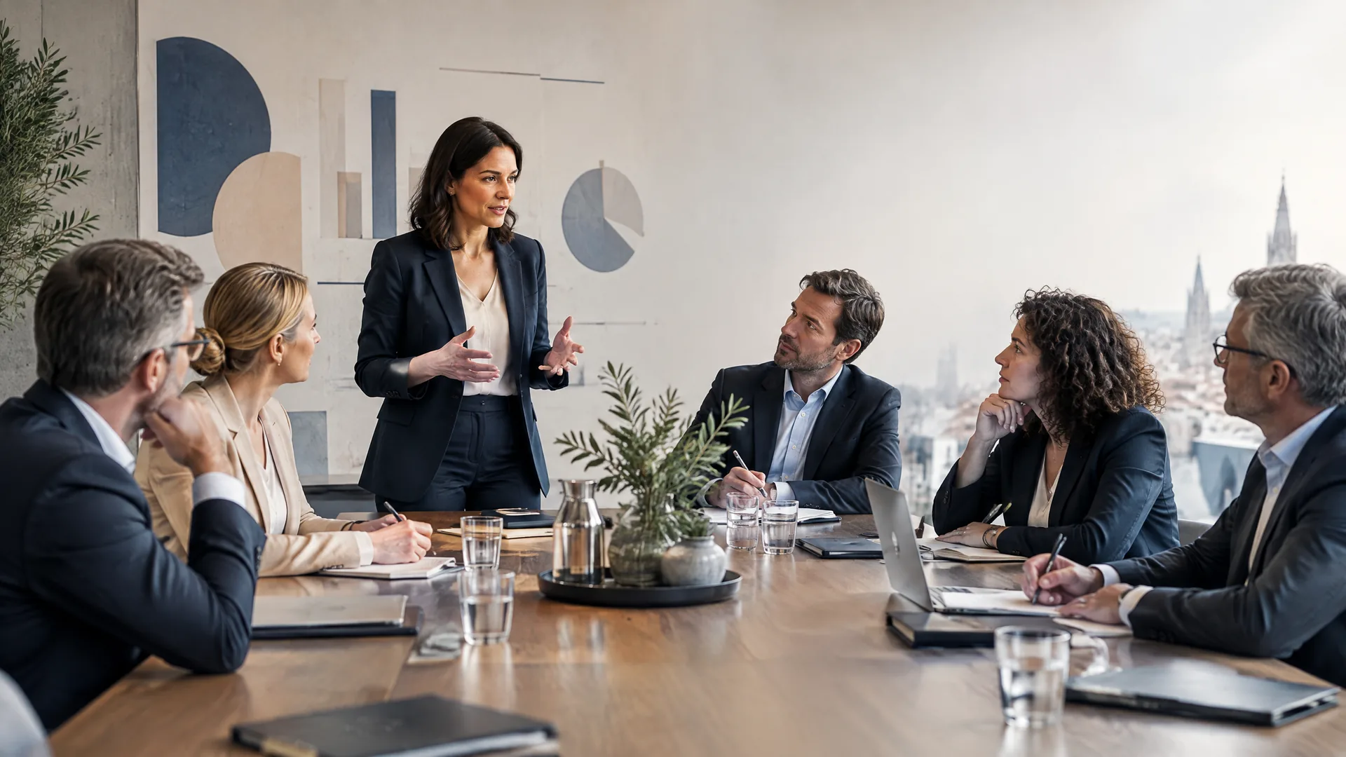 Führungskräfte in einem strategischen Workshop
